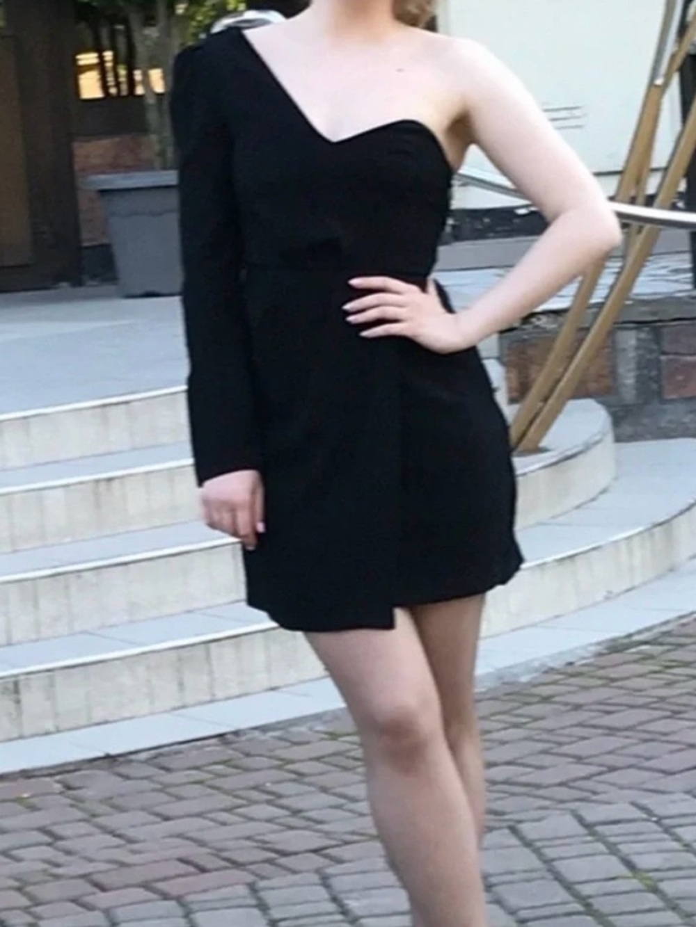 BCBG One-Shoulder Black Cocktail Dress